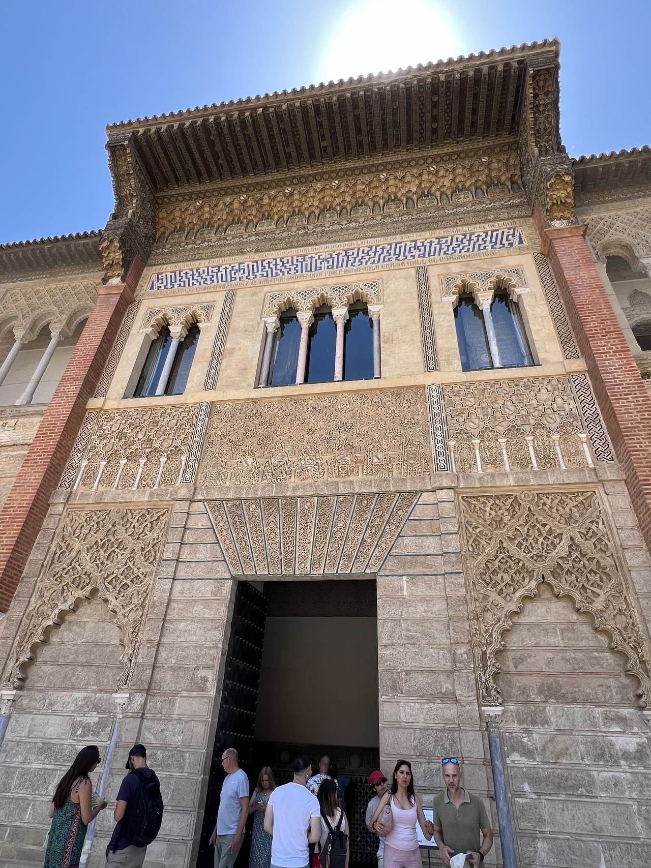 The Mudéjar facade of the Palacio del Rey Don Pedro
